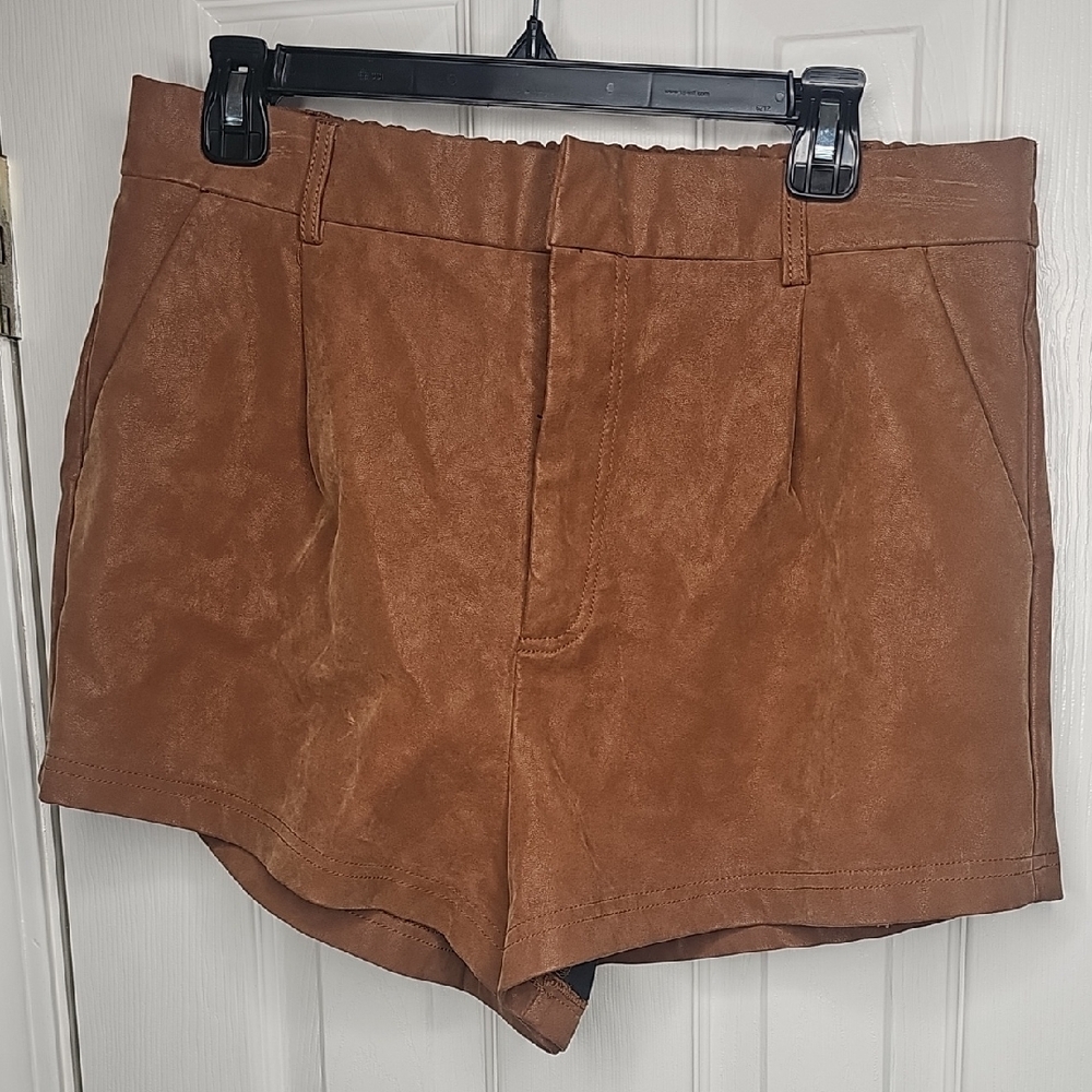 Free People Tan Faux Suede Shorts Neutral Beige Festival Summer Casual